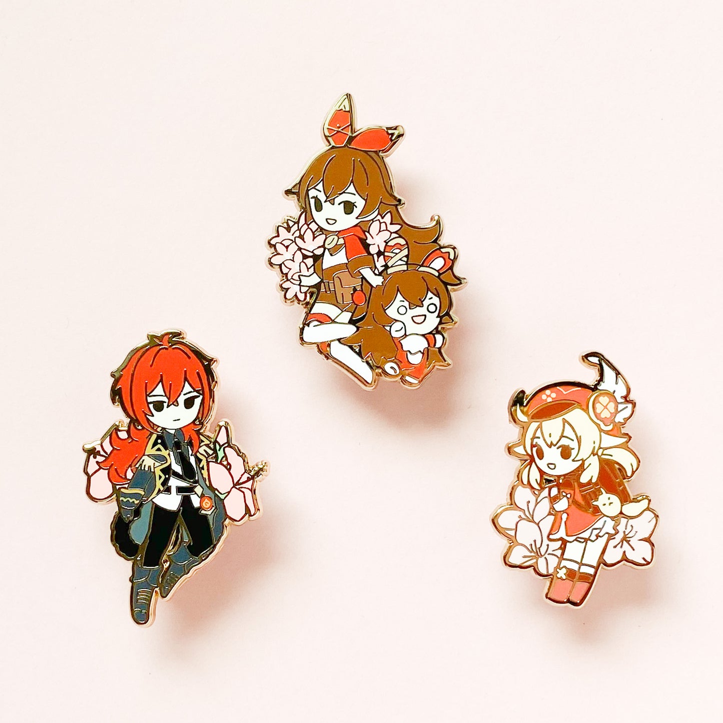 Genshin Impact: Floral Enamel Pin (Amber Diluc Klee)