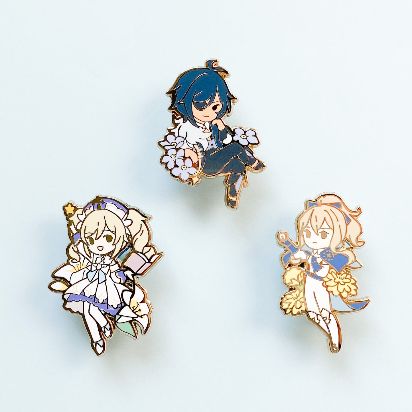 Genshin Impact: Floral Enamel Pin (Kaeya Barbara Jean)
