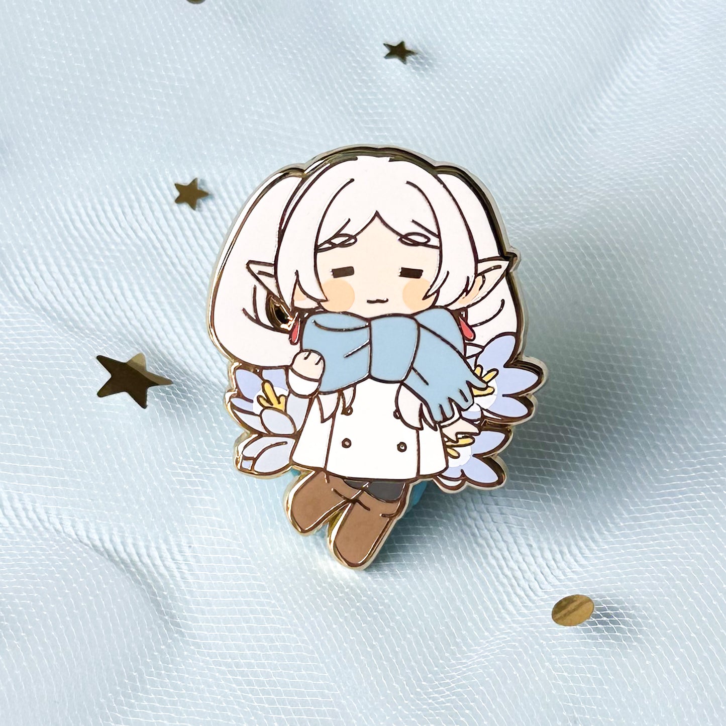 Floral (´-ω-`) Frieren Enamel Pin