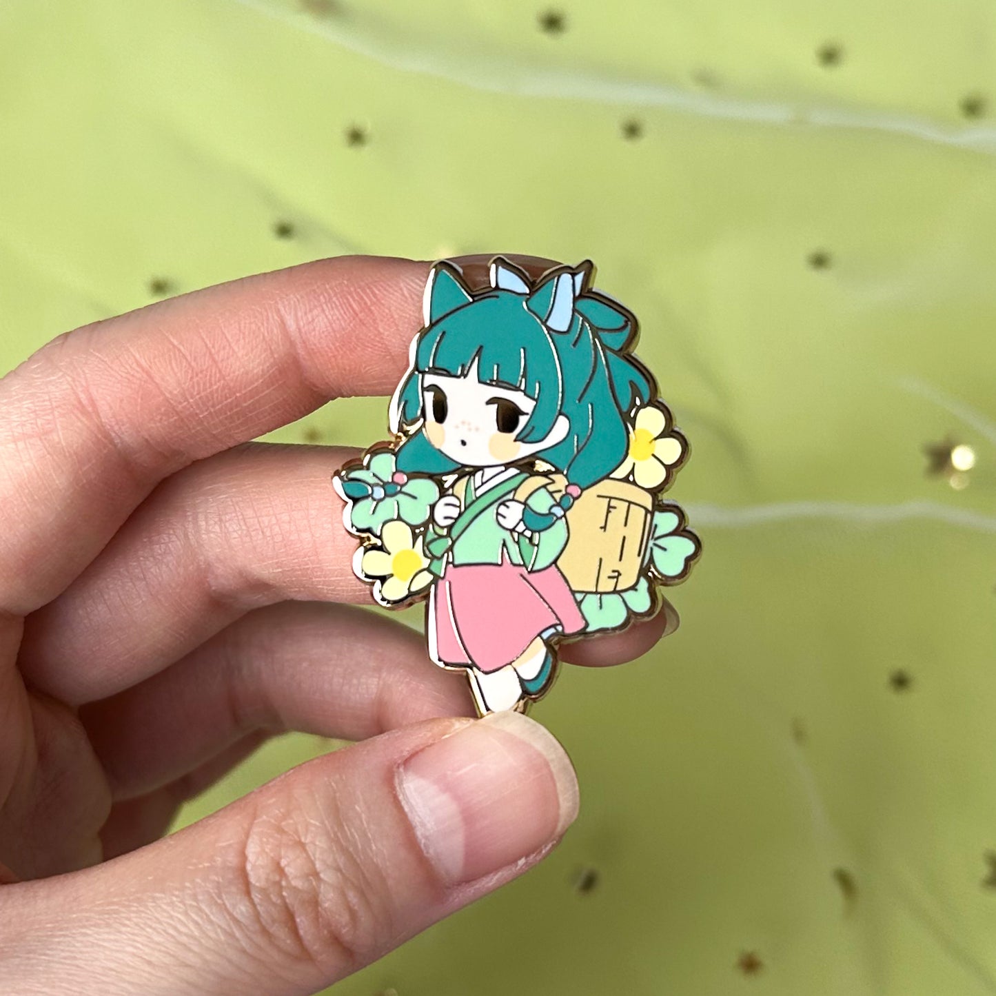 Floral Maomao Enamel Pin