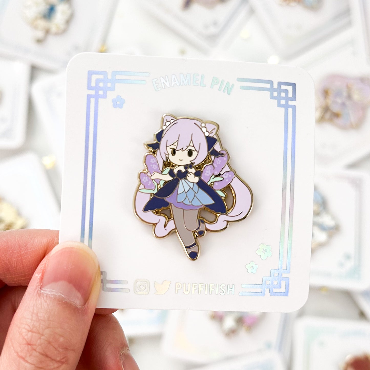 Genshin Impact: Floral Enamel Pin (Keqing)