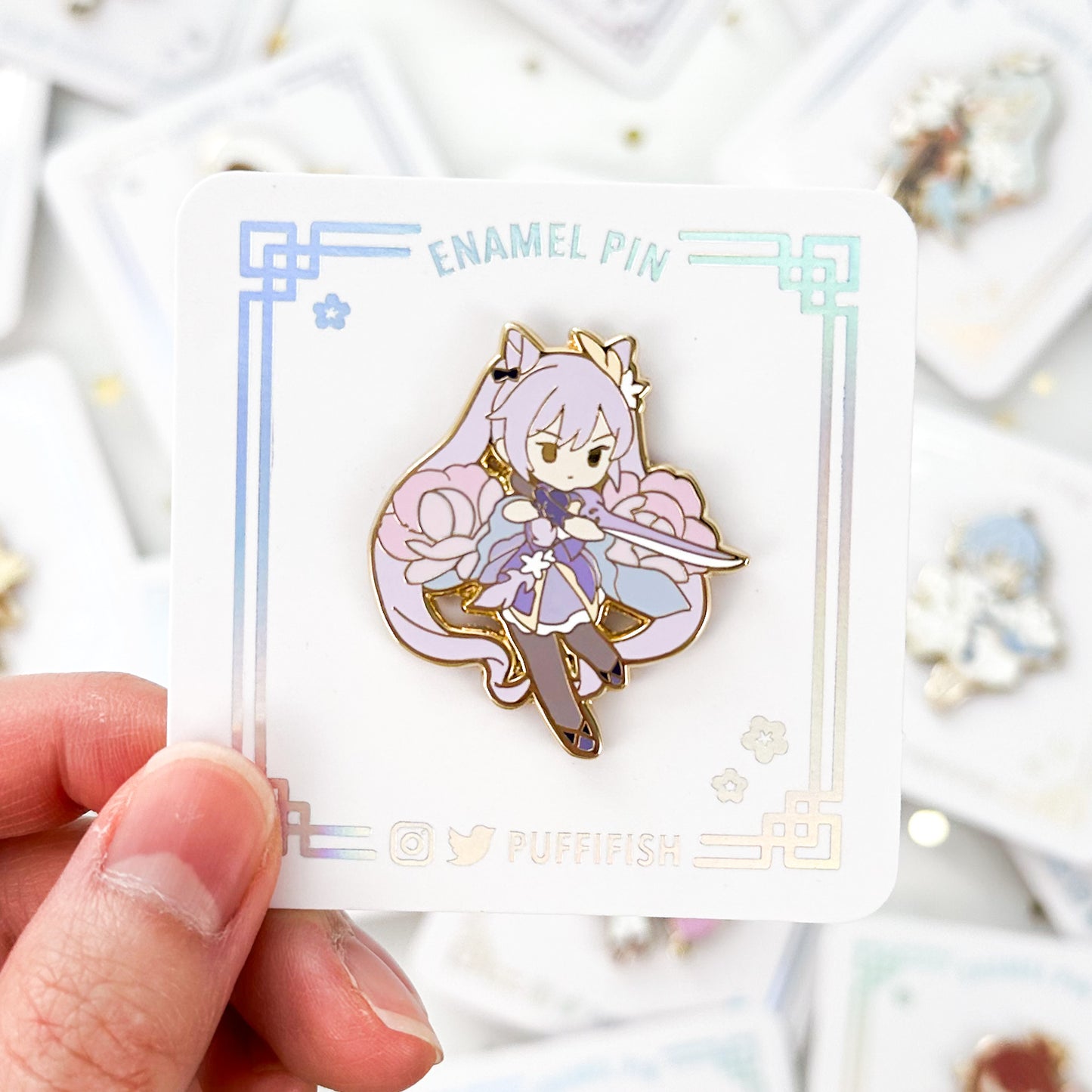 Genshin Impact: Floral Enamel Pin (Keqing)