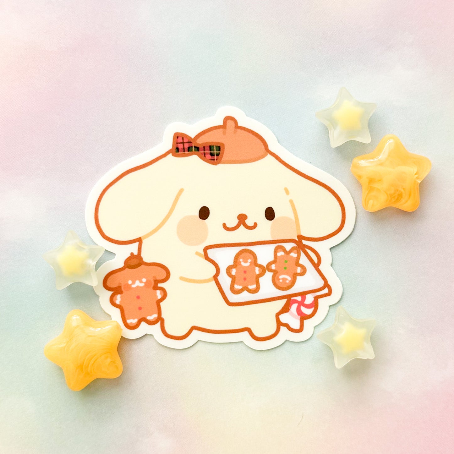 Gingerbread Pudding Dog Vinyl Sticker