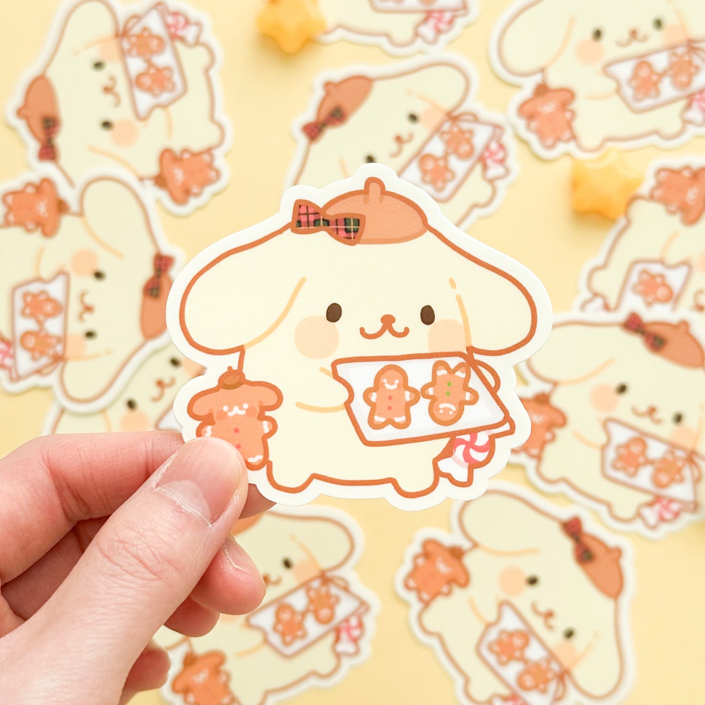 Gingerbread Pudding Dog Vinyl Sticker