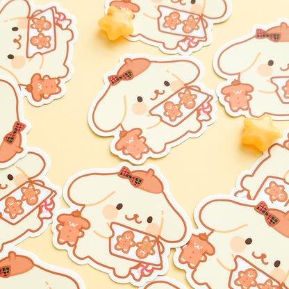 Gingerbread Pudding Dog Vinyl Sticker