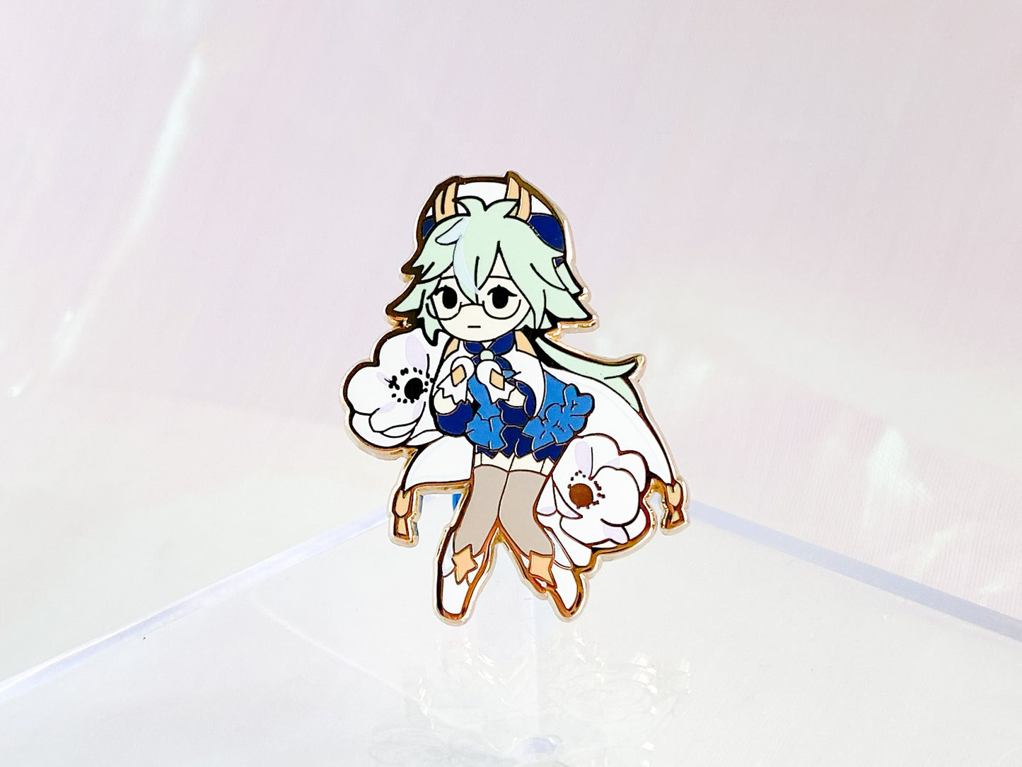 Venti Razor Sucrose Floral Genshin Impact Enamel Pin