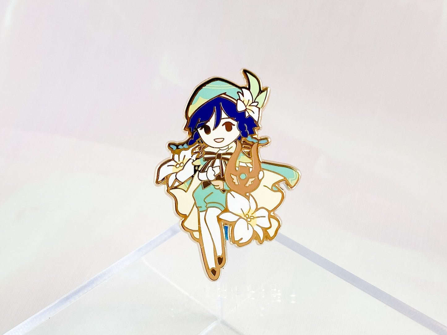 Venti Razor Sucrose Floral Genshin Impact Enamel Pin