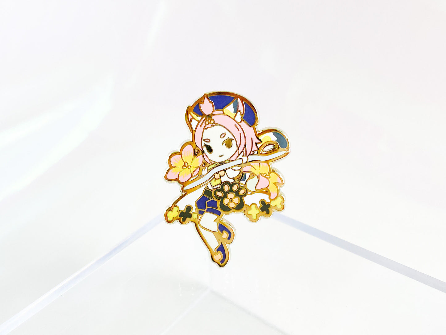 Albedo Bennett Diona floral genshin impact enamel pin