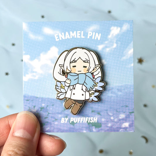 Floral (´-ω-`) Frieren Enamel Pin