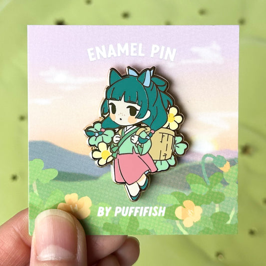 Floral Maomao Enamel Pin