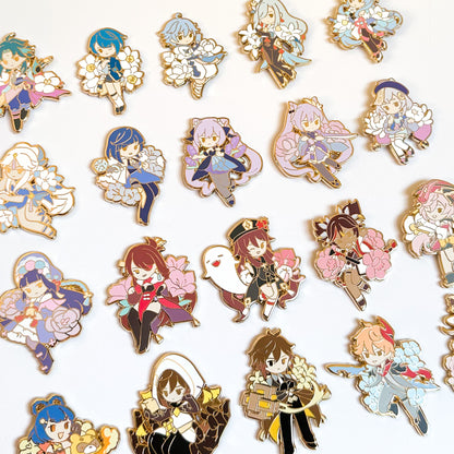 Full Set! Genshin Impact: Floral Enamel Pin Collection